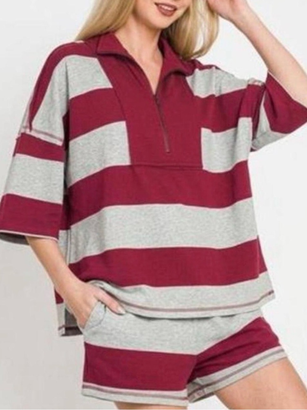 Women’s large Zenana stripe set